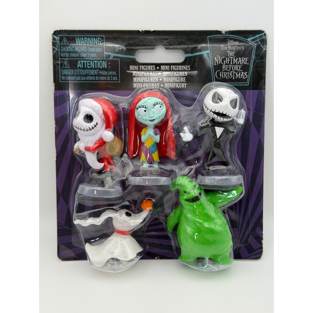 Disney Nightmare Before Christmas Mini Figures 5 Pack Jack Sally Oogie Zero‎ NEW